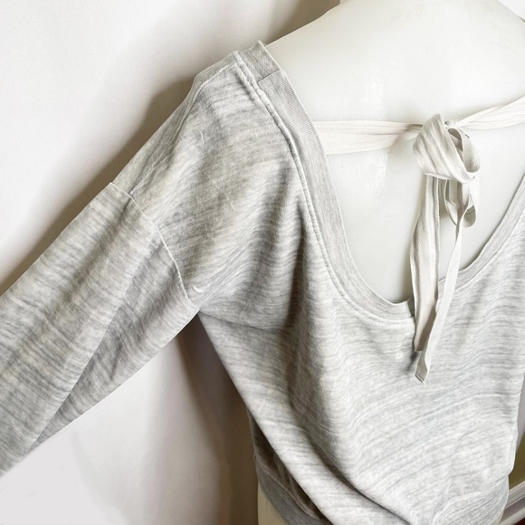 Grey Velour Crew Neck Sweatshirt With Tie Back 🤍 - Picture 4 of 10